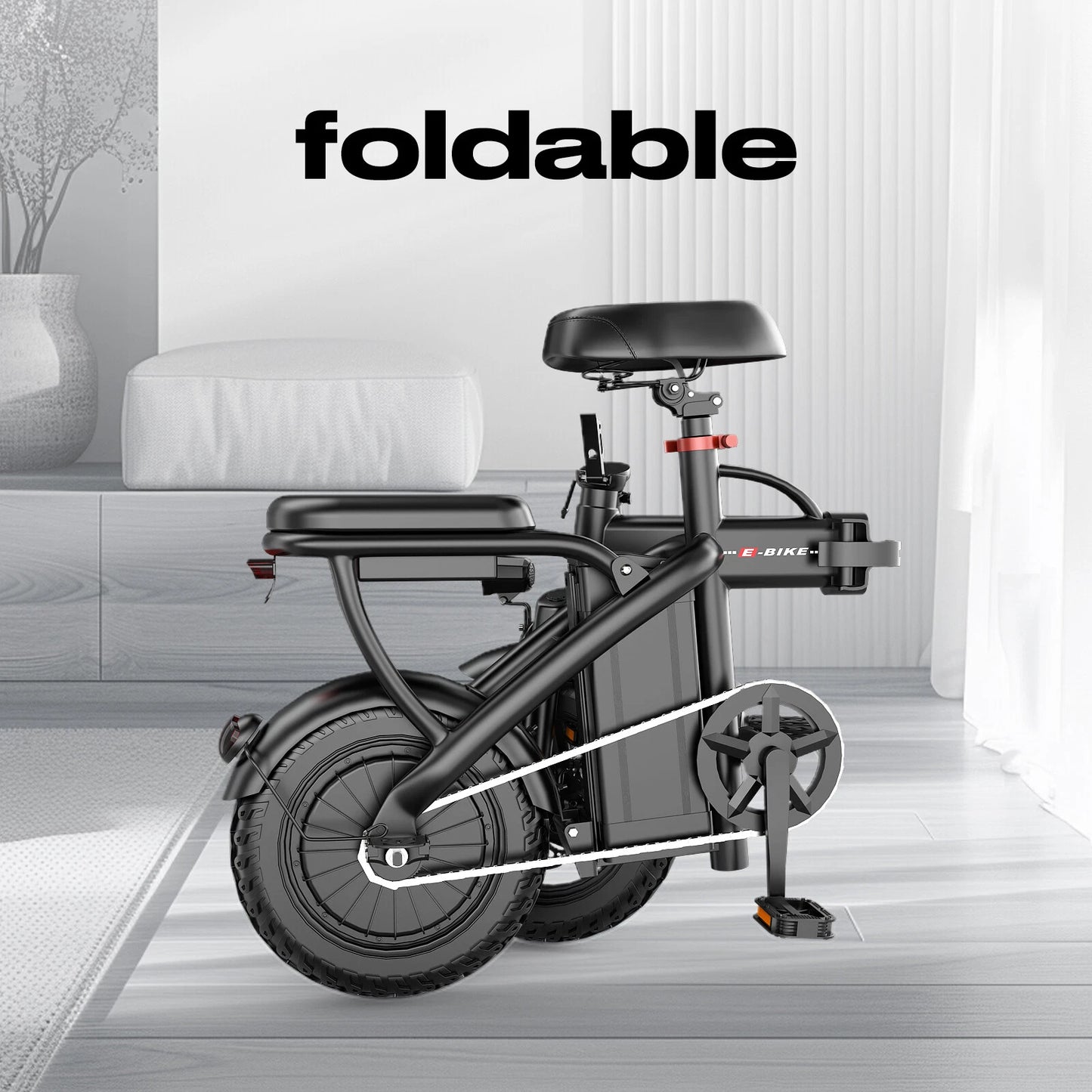 Electric Mountain & City Bike – Folding E-Bike with 600W Motor, 21 Gears, Long Battery