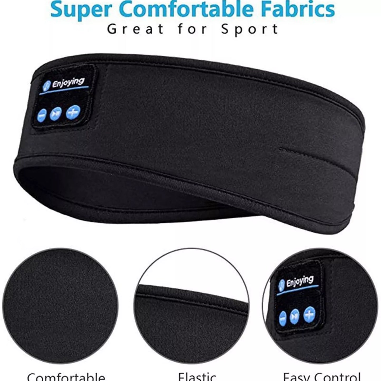 Soft Washable Bluetooth Sleep Headphones - Cozy Headband for Side Sleepers & Travel