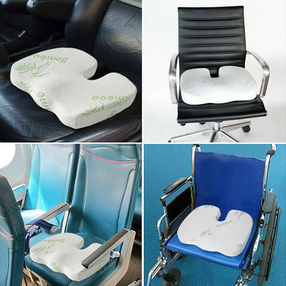 Back & Seat Cushion - Lower Back Cushion Support for Office Chair, Home, Car & Memory Foam Pillow Washable Cover