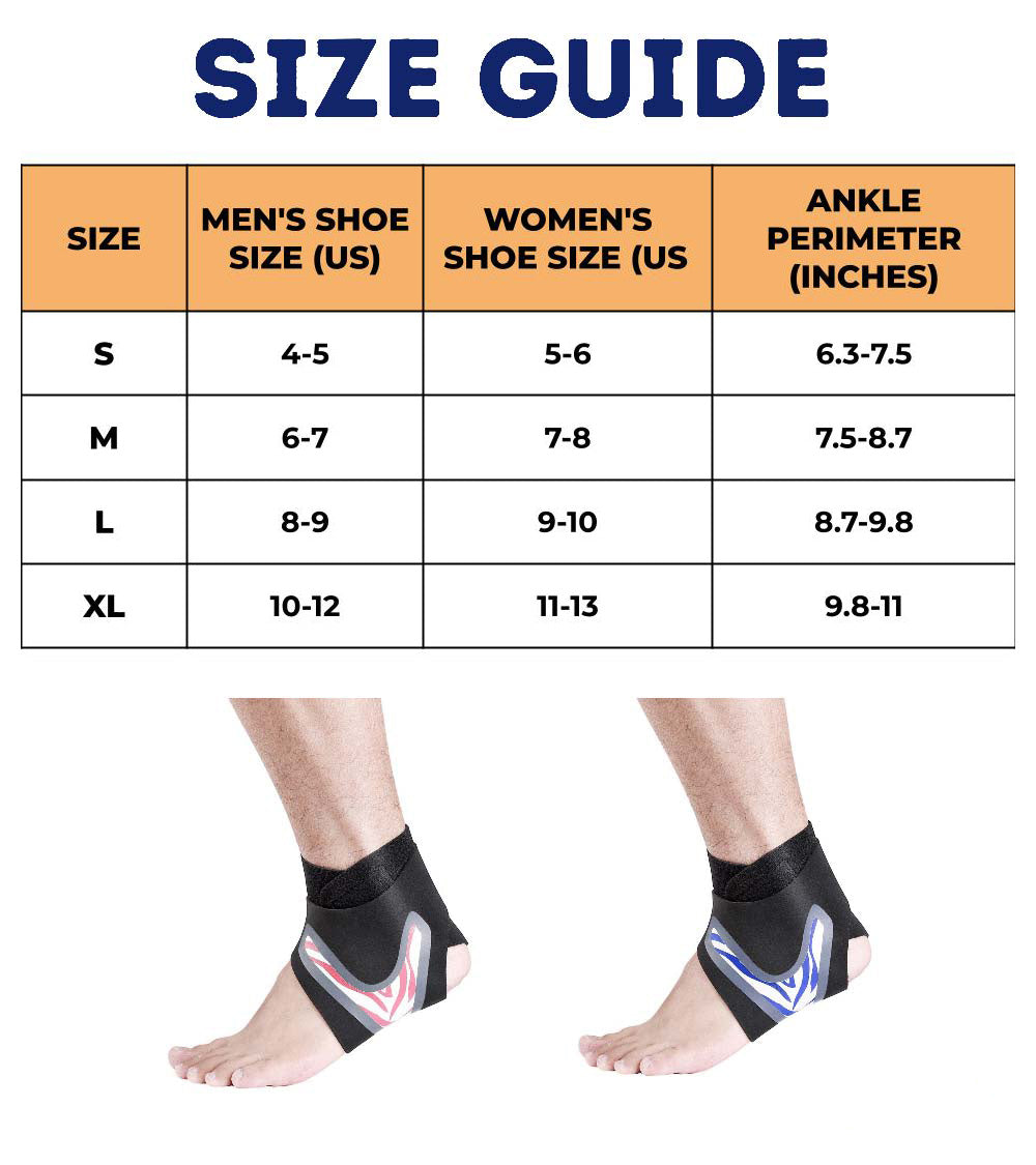 Pair of Adjustable Ankle Support Brace for Running, Hiking and All Day Long Work