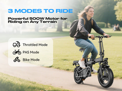 Compact Folding Electric Bike – 48V Long Range E-Bike for Adults, Commute or Explore