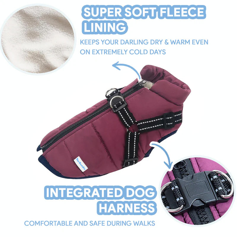 Waterproof Fleece Dog Coat for Cold Weather Protection