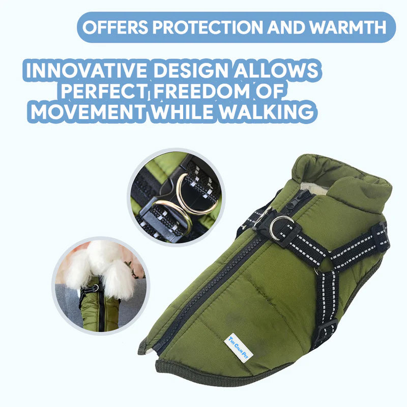 Waterproof Fleece Dog Coat for Cold Weather Protection