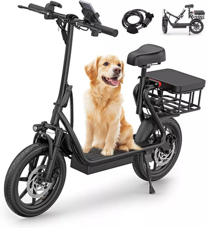 Electric scooter with seat	