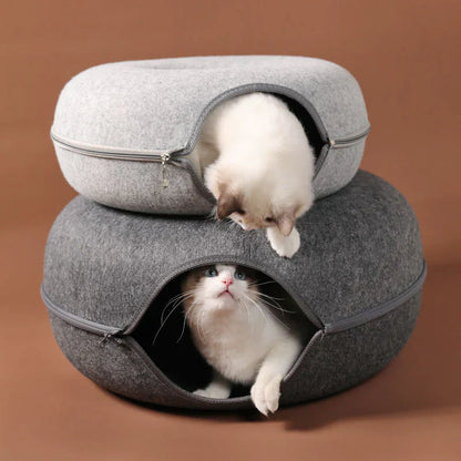 Cozy Cat Tunnel Bed for Play and Rest