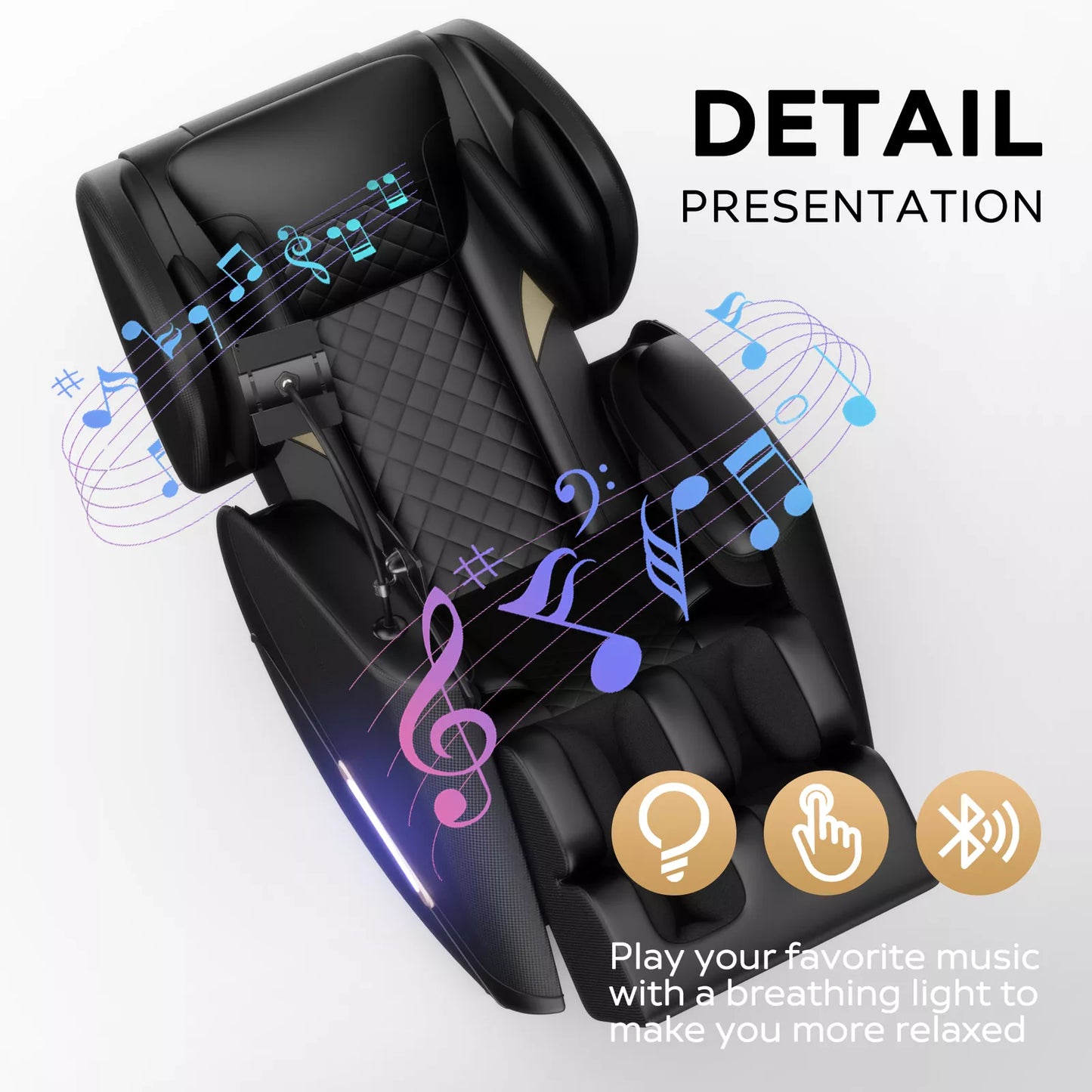 Shiatsu Full Body Zero Gravity Massage Chair with Air Pressure System & Foot Rollers