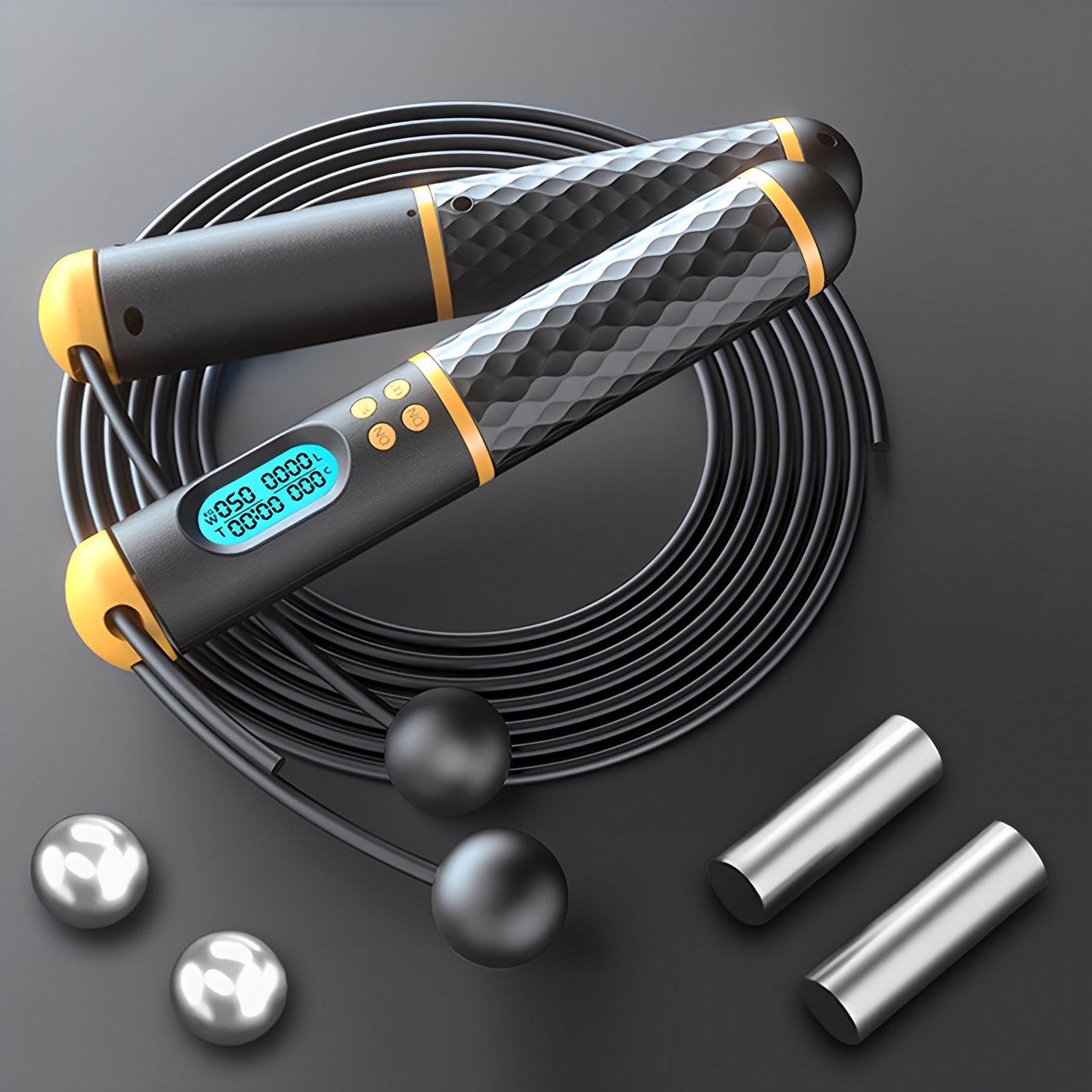 Jump Shape Rope - Adjustable Digital Counting Jump Rope and Vibration Reminder for Fitness, Exercise, Workout, Gym