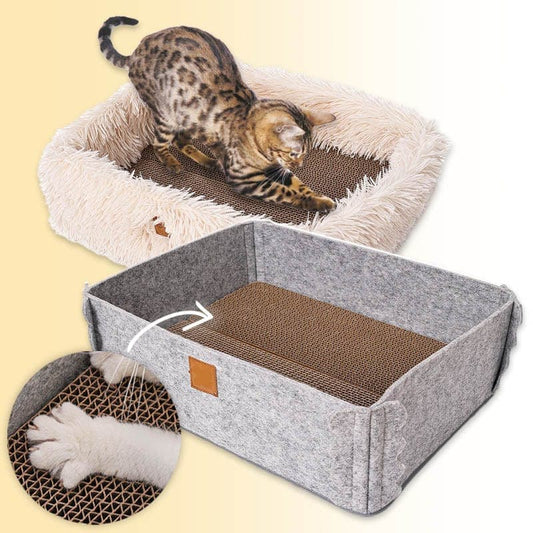 Dual-Function Cat Scratcher and Bed